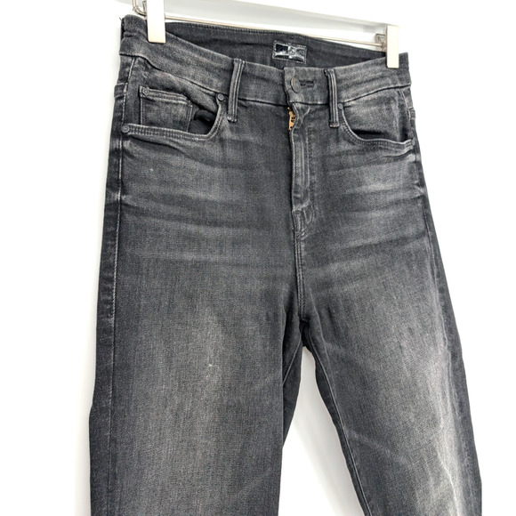 Mother High Waisted Looker Ankle Fray Night Hawk Black Fray Hem Womens Jeans 25 - Picture 3 of 12